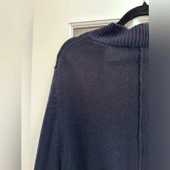 MICHAEL Michael Kors Dark Navy Cardigan Sweater Gold Clasp Closure Size XL - Picture 7 of 10